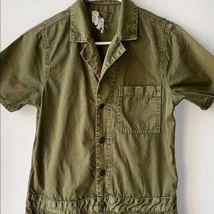 The Engineer Romper in Army Green Current Elliot